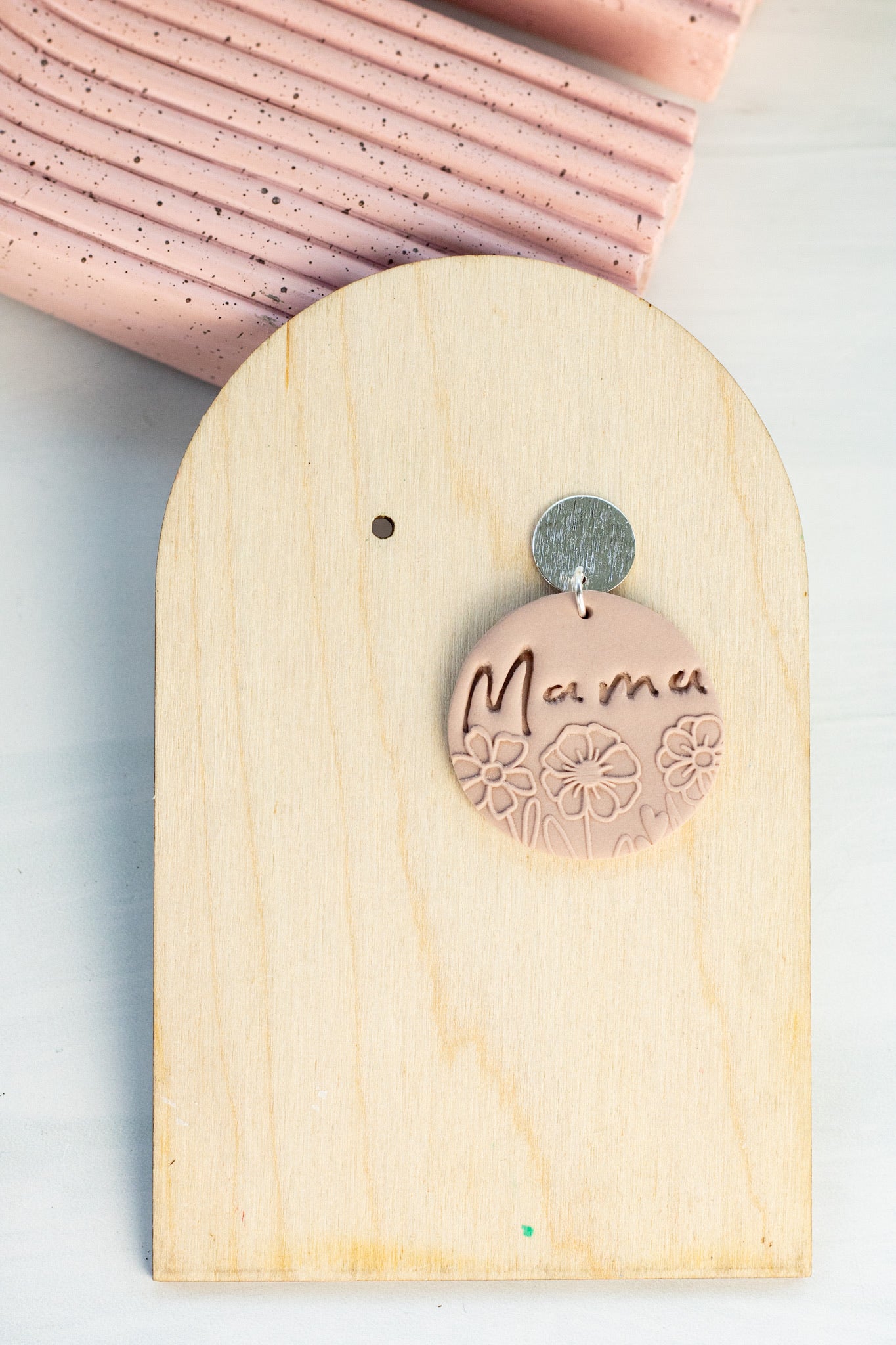 Floral Embossed Mama Dangles