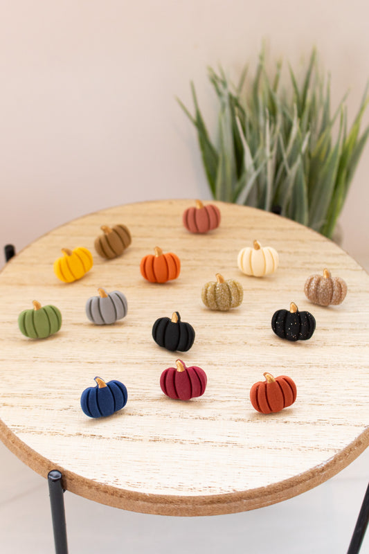 Gold Top Pumpkin Studs