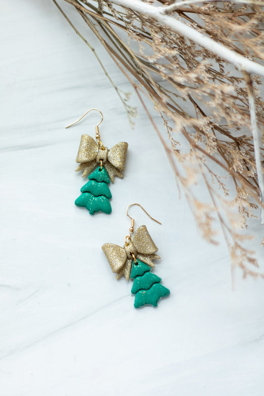 WS Gold Bow Tree Dangles