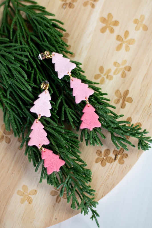 WS Ombré Pink Tree Dangles