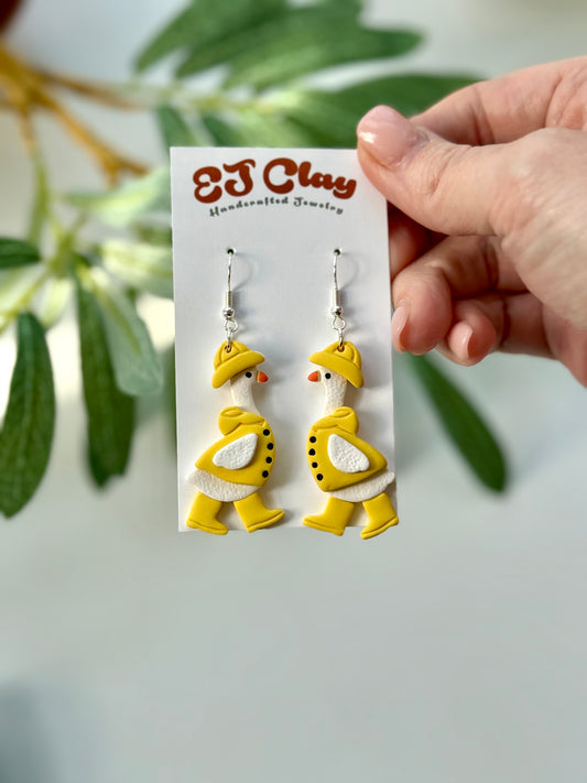 Raincoat Geese Dangles