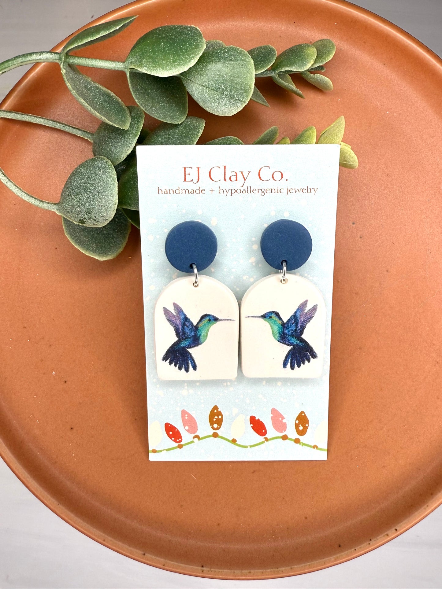 Navy Hummingbird Dangles