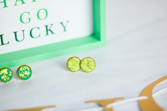 WS $5 Green Glitter Studs