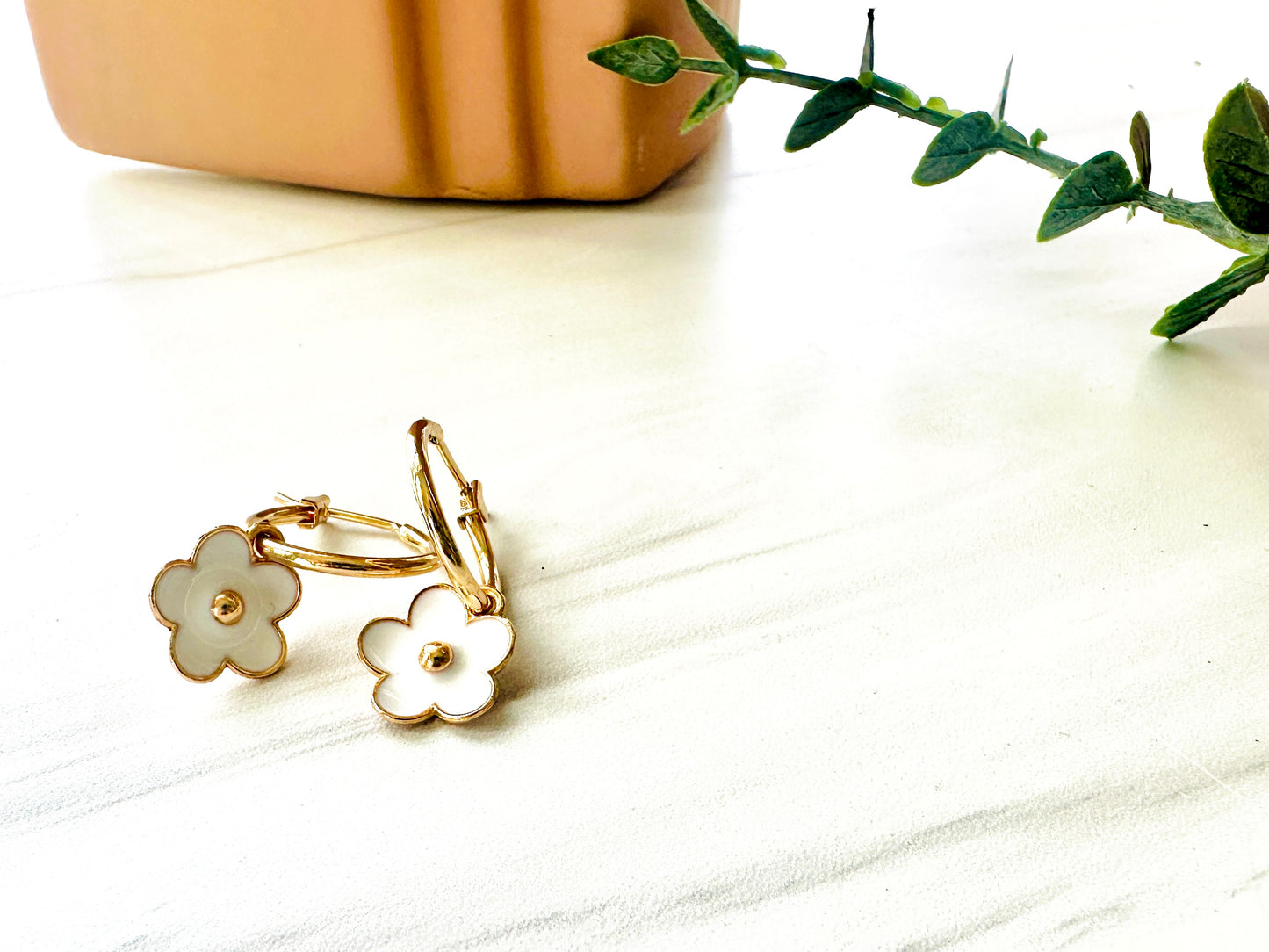 18k Gold Plated Daisy Hoops