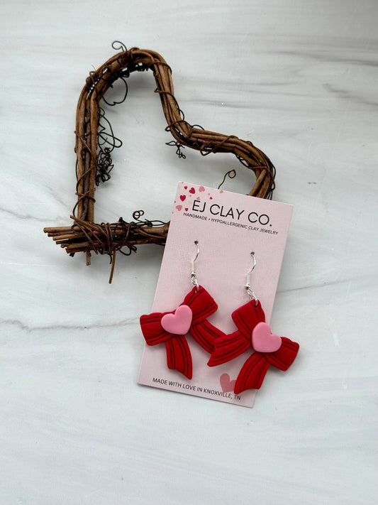 WS Vday Flat Heart Bow Dangles