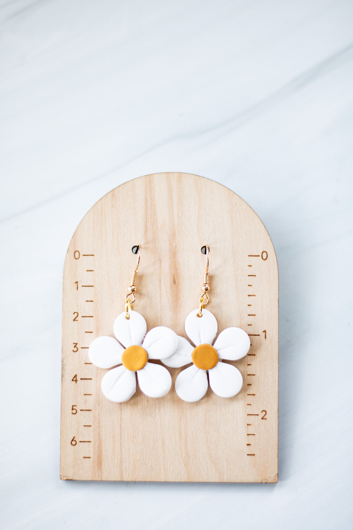 White Daisy Dangles