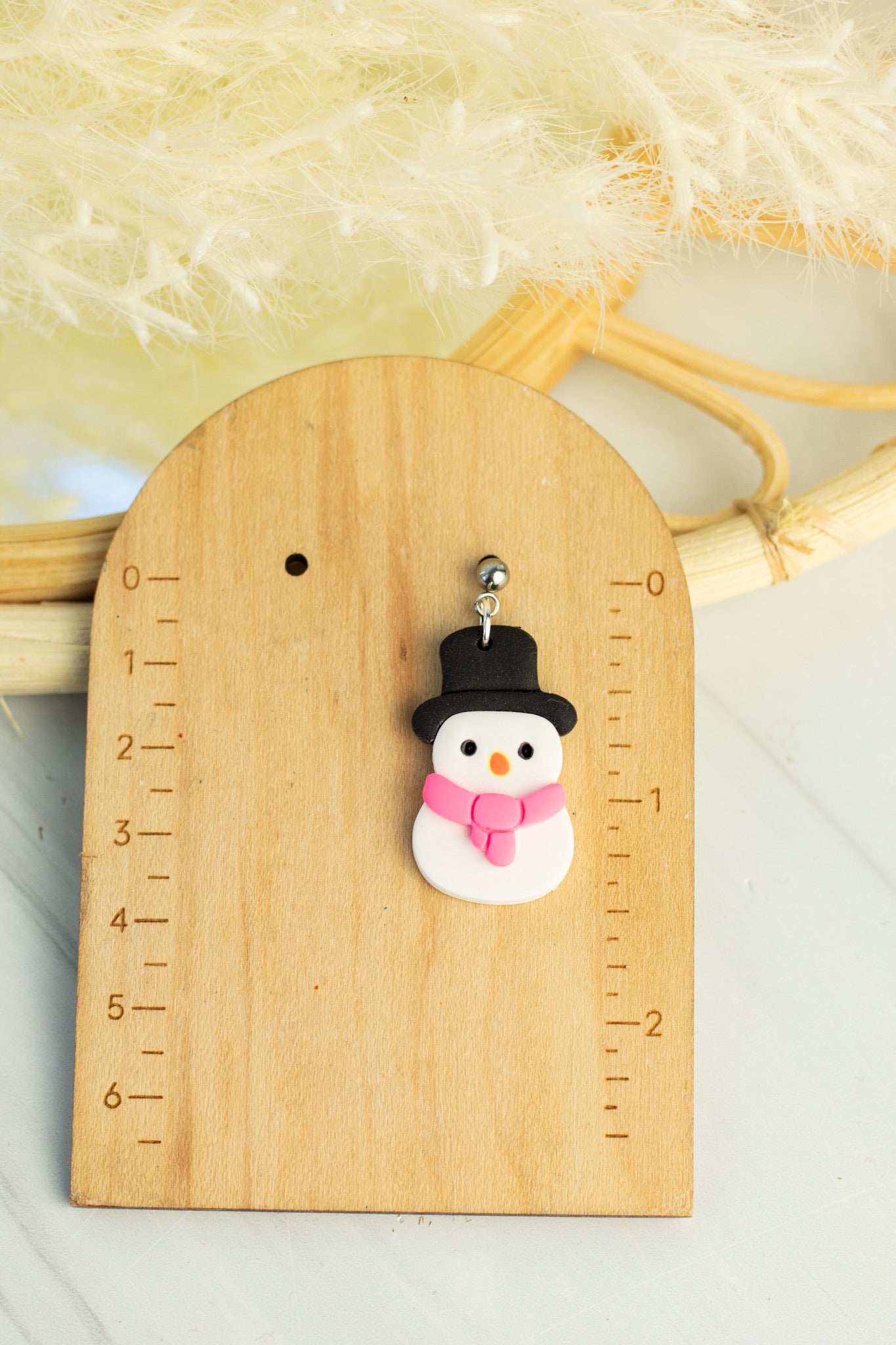 Pink Scarf Snowman