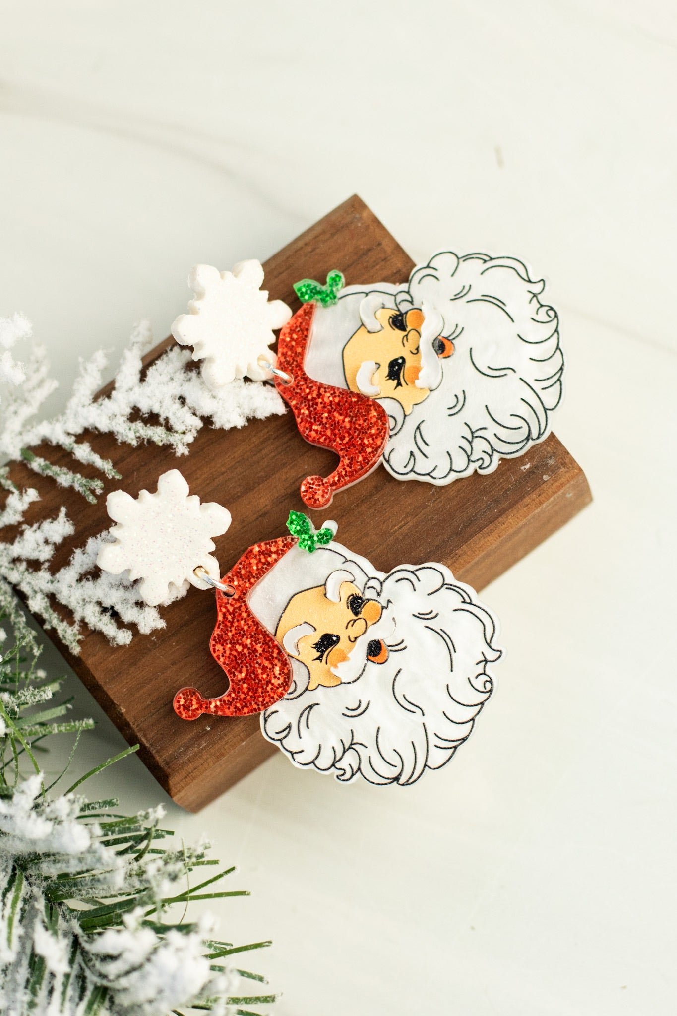Snowflake Santa Dangles