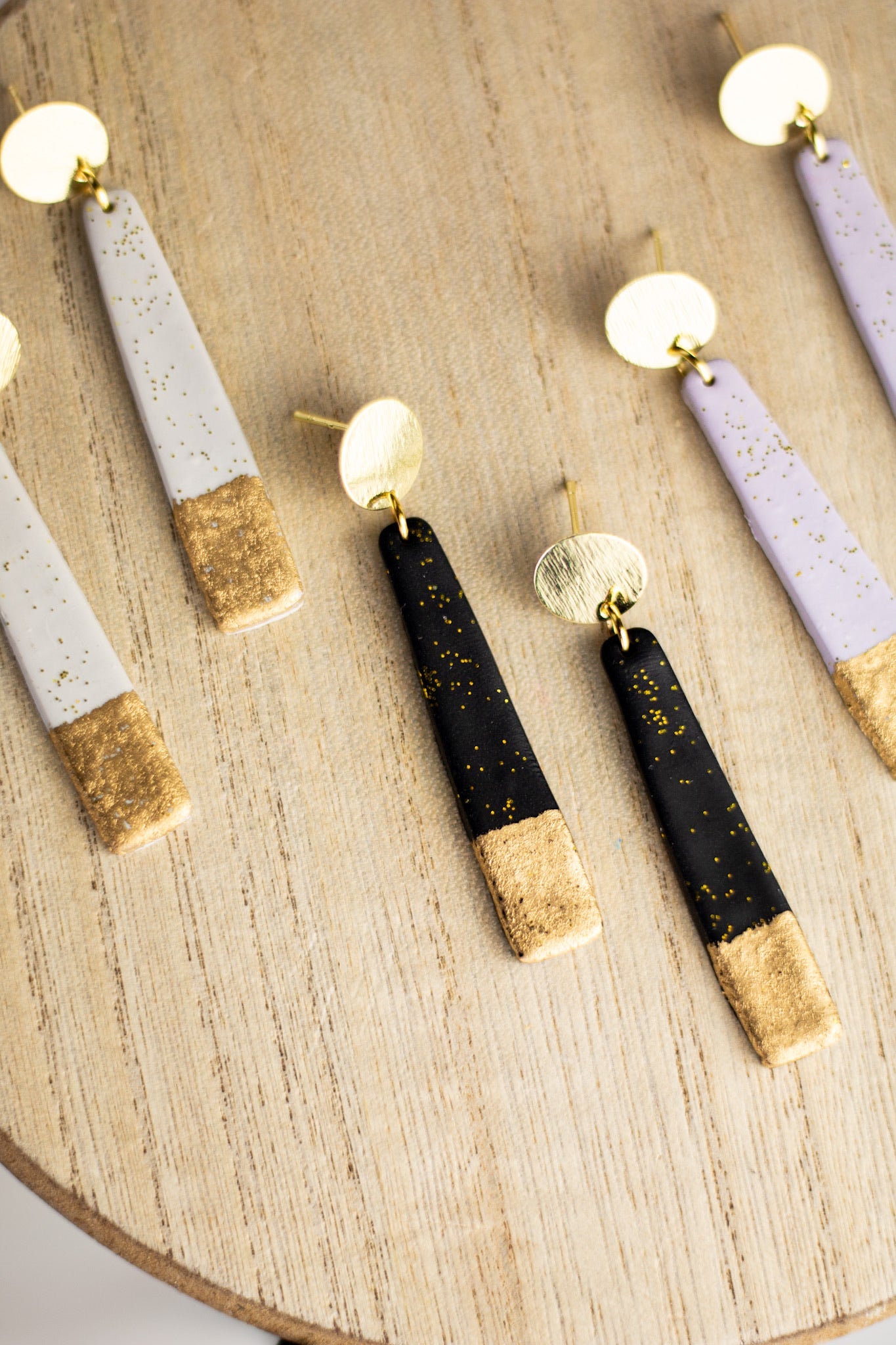 Gold Dipped Bar Dangles