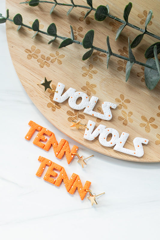 Star TENN/VOLS Embossed Dangles