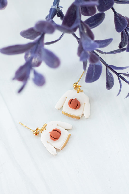 Cozy Pumpkin Sweater Dangles