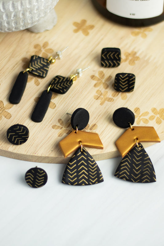 WS chrevon print gold/black