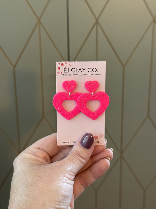 WS Pink Sparkle Cut Out Hearts