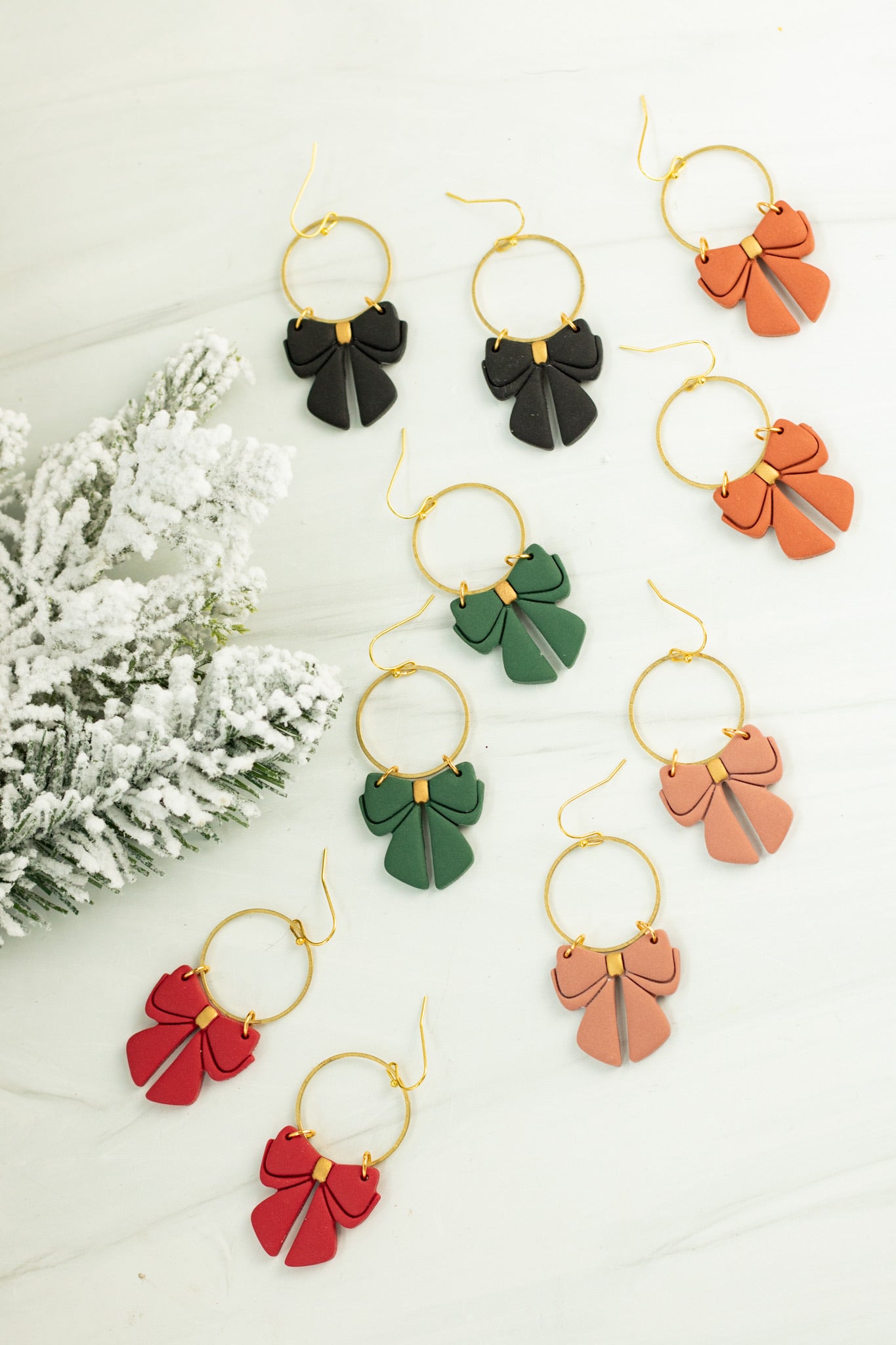 Gold Touch Bow Hoops