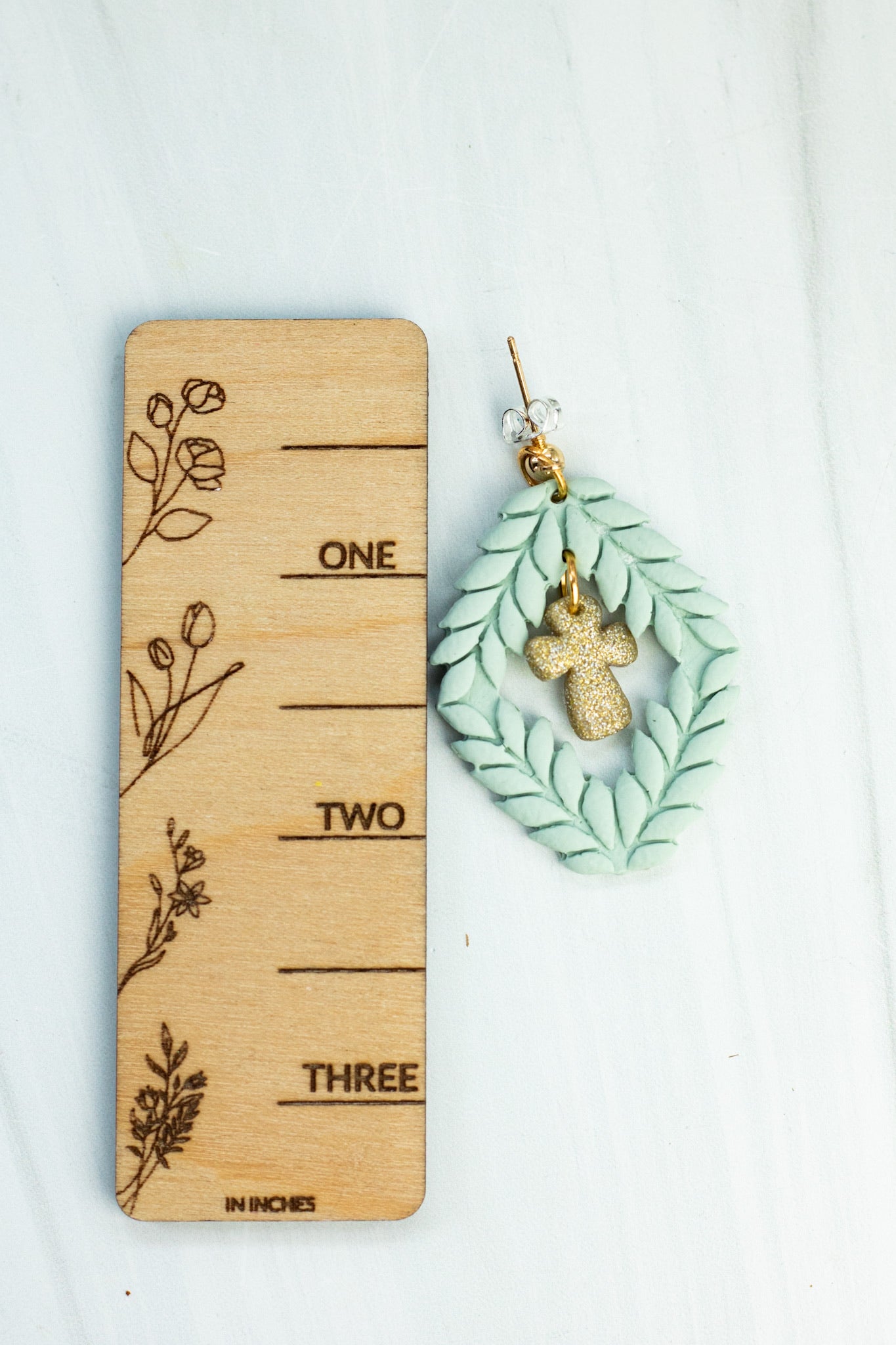 Diamond Cross Wreath Dangles