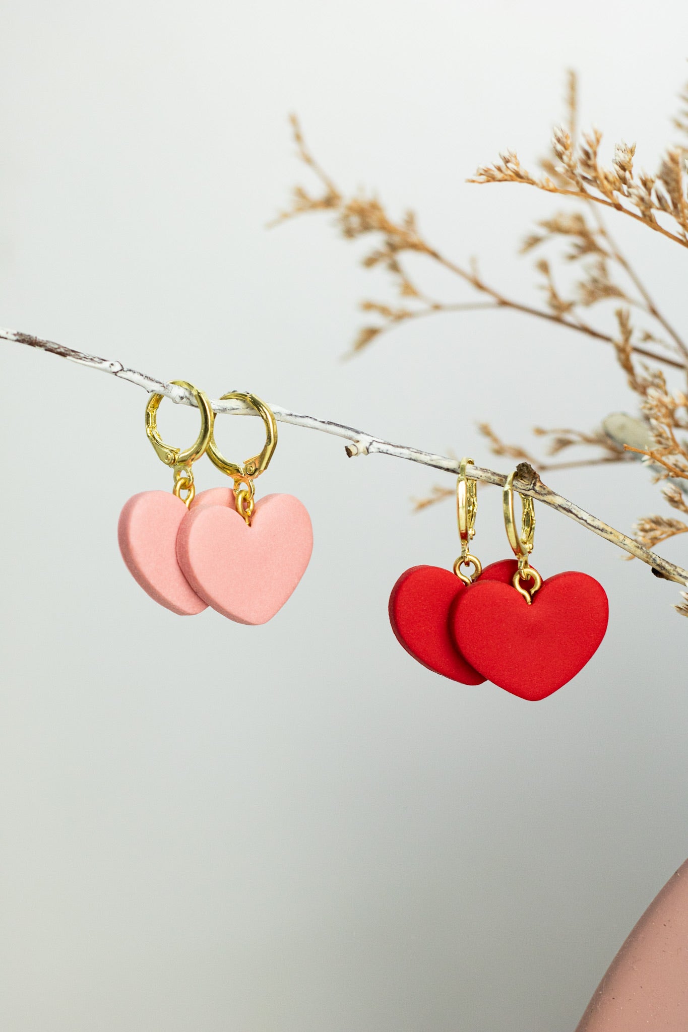 Clay Heart 18k Huggies