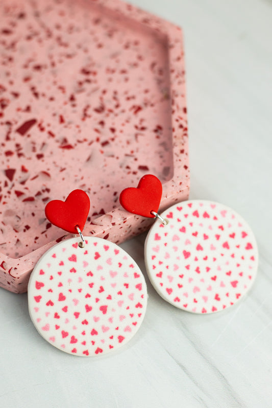 WS Statement Printed Heart Dangles