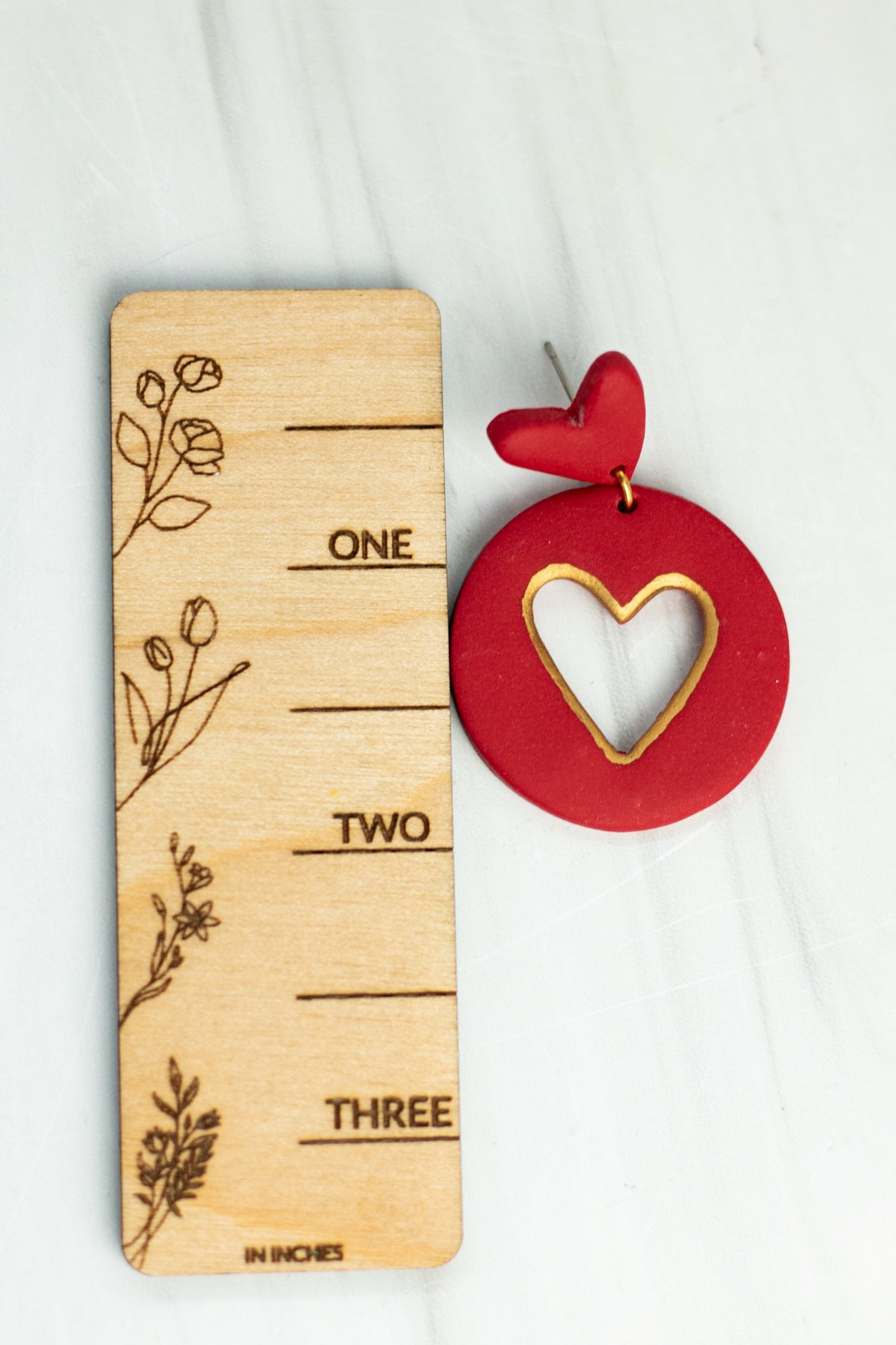Gold Heart Outline Dangles