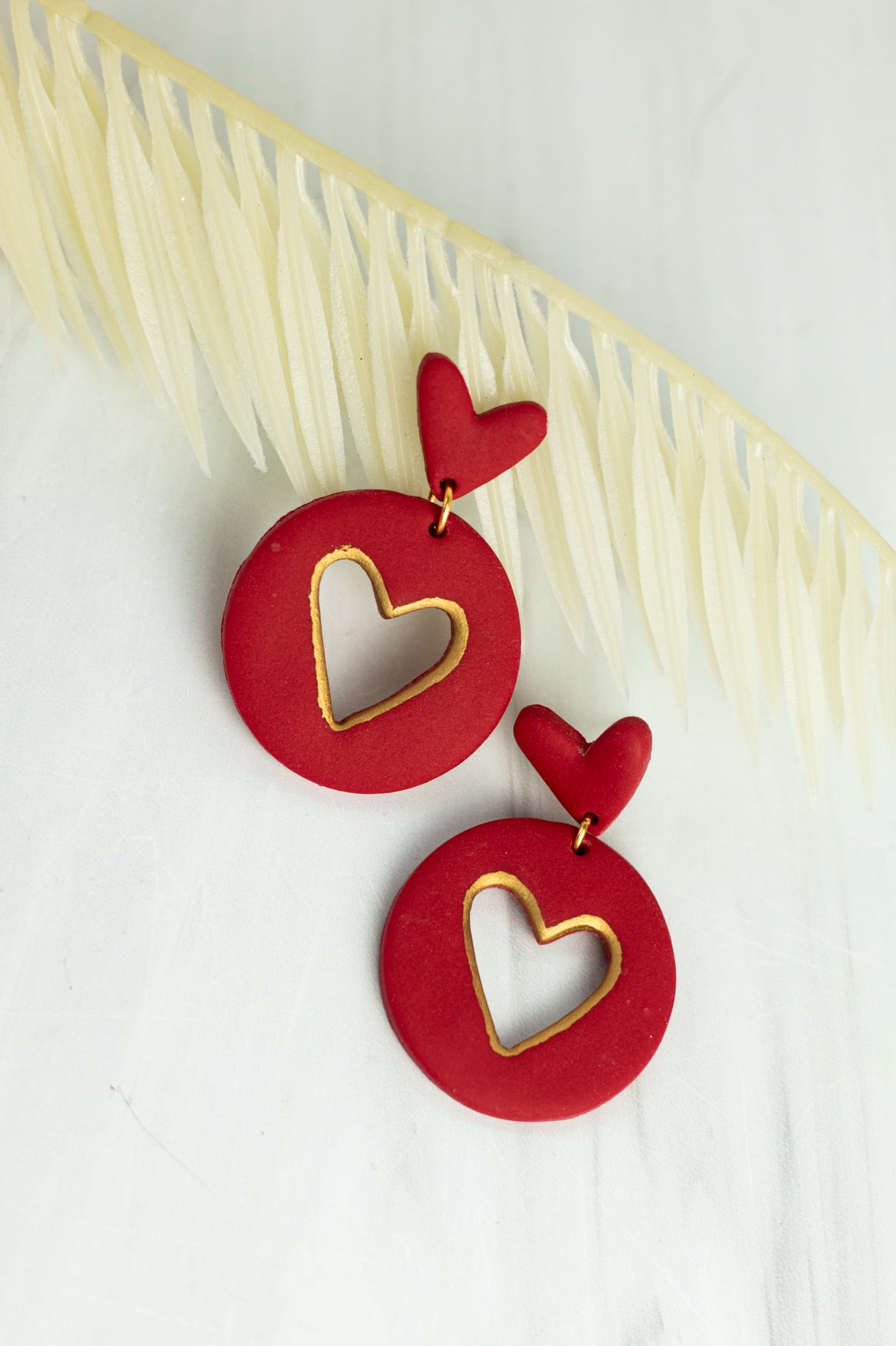 Gold Heart Outline Dangles