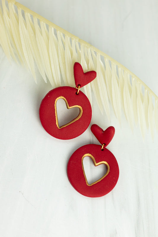 Gold Heart Outline Dangles