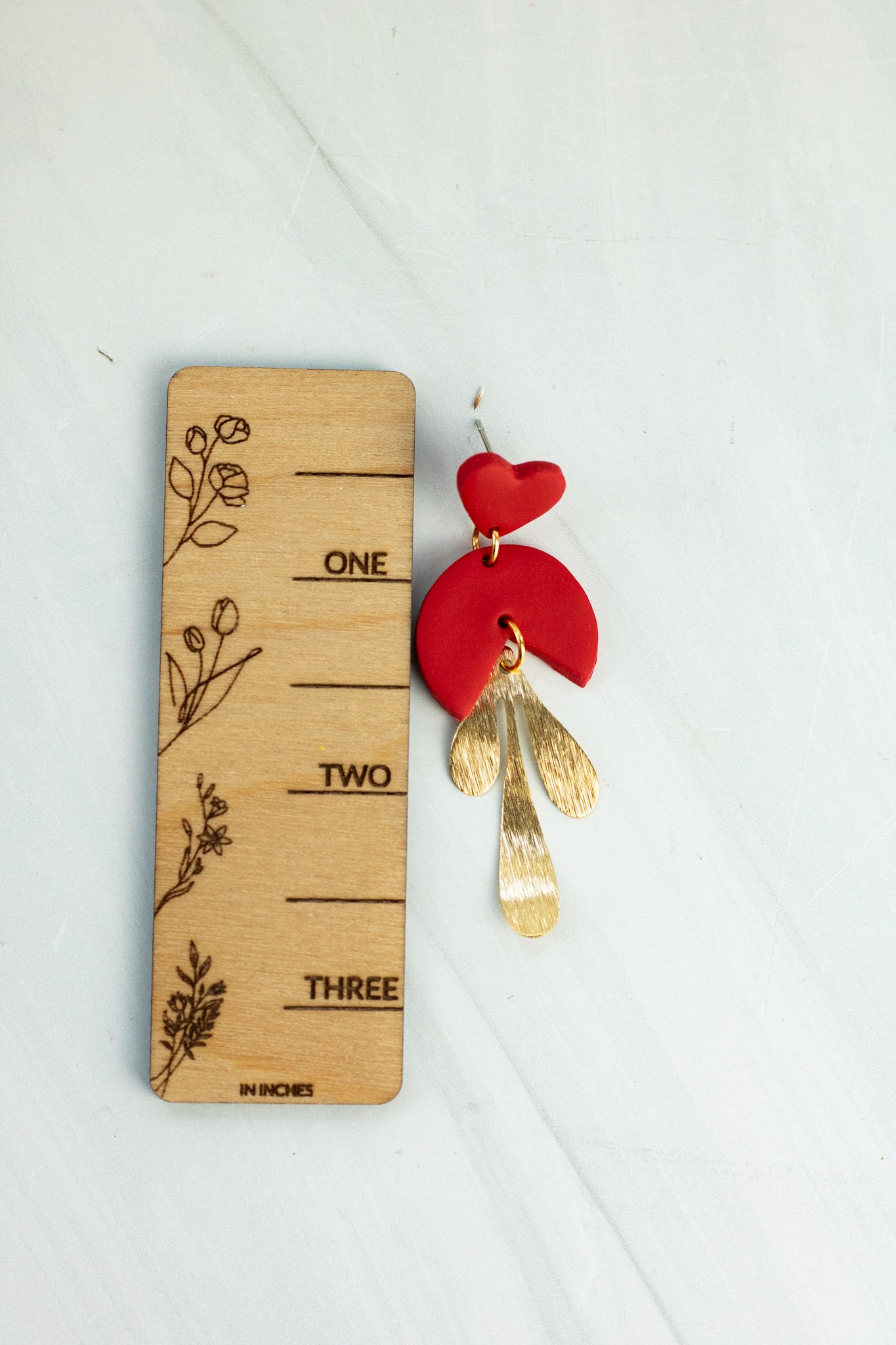 Heart Gold Leaf Dangles