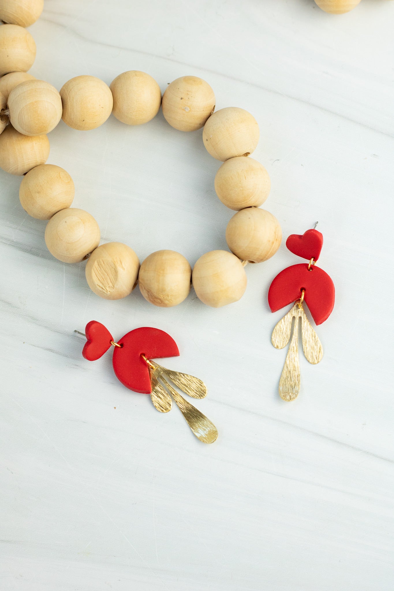 Heart Gold Leaf Dangles