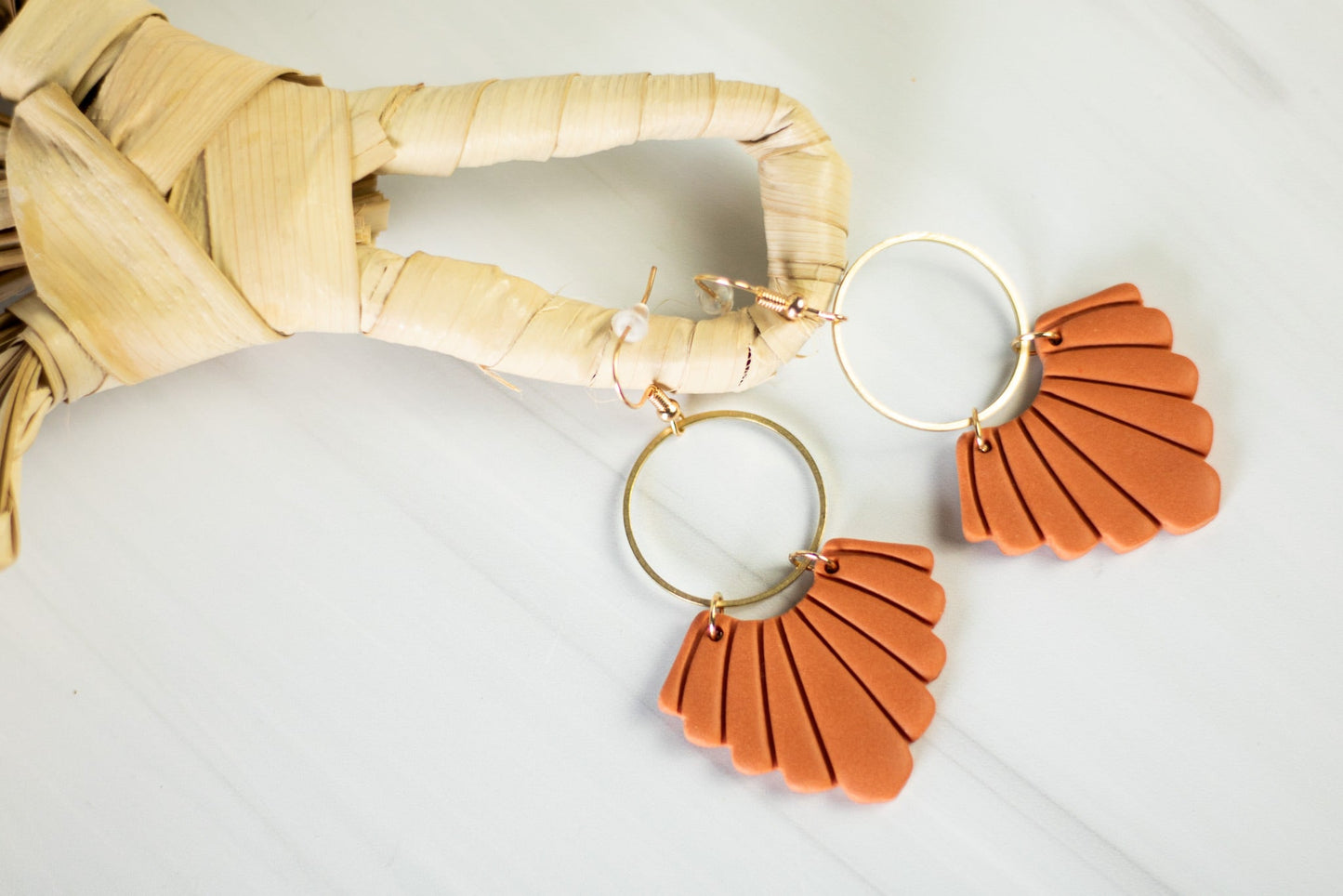 Fall Scalloped Hoop Dangles