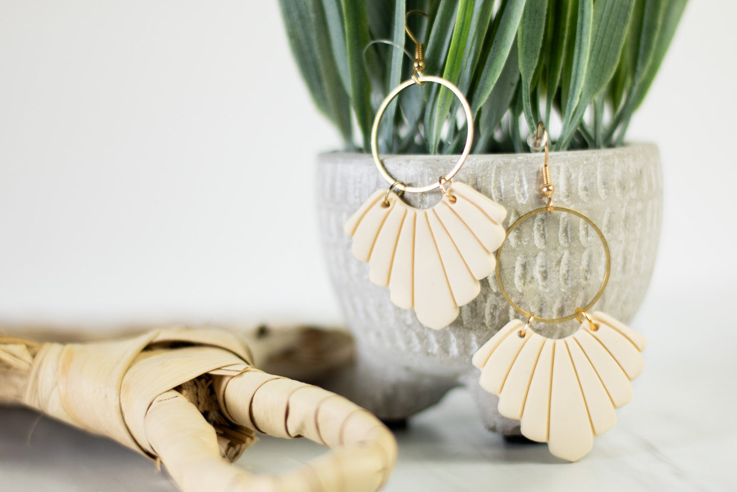 Fall Scalloped Hoop Dangles