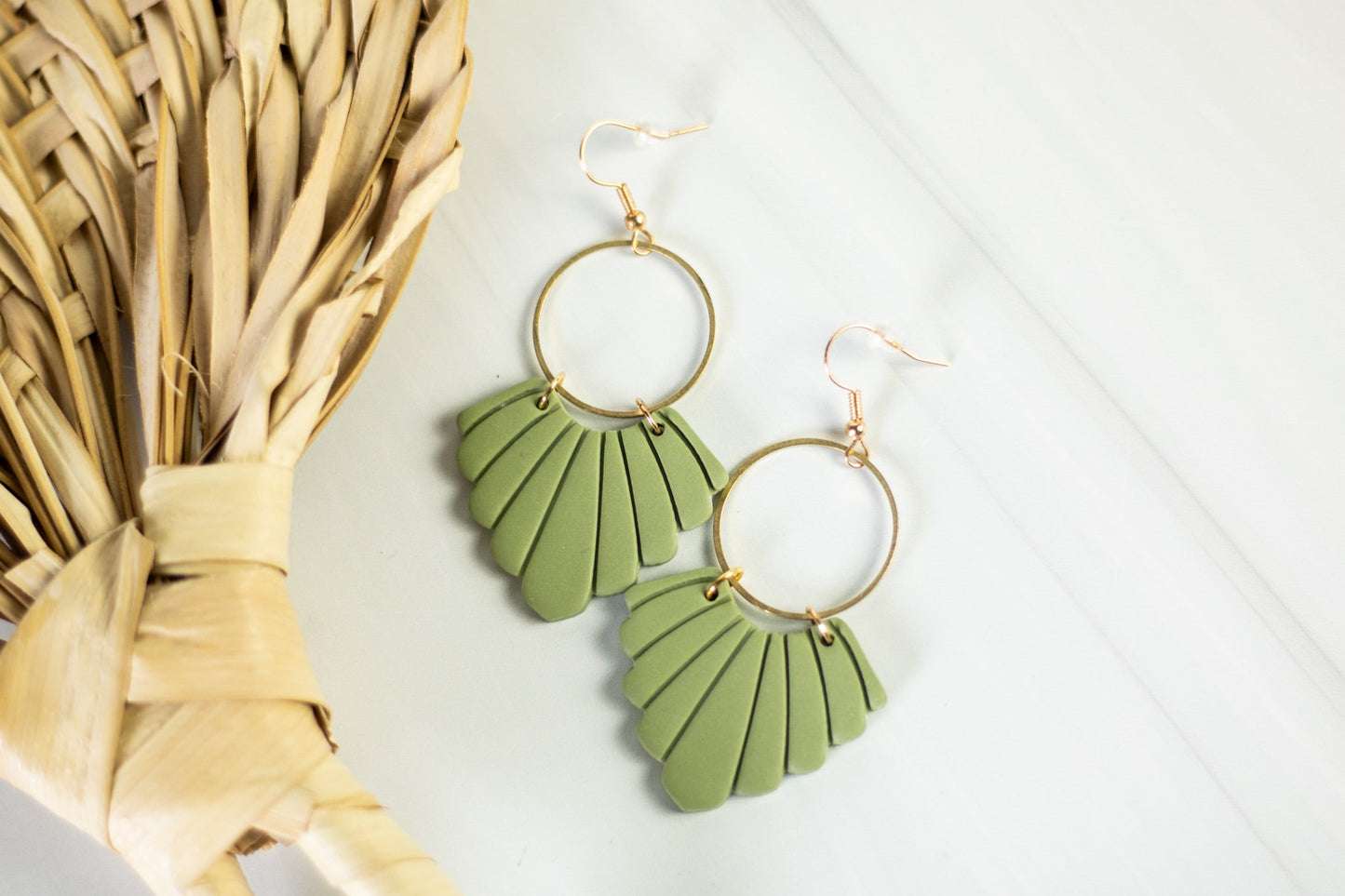 Fall Scalloped Hoop Dangles