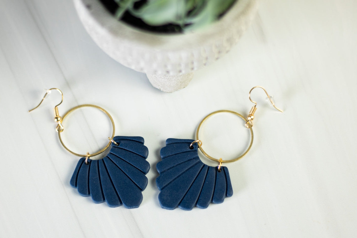 Fall Scalloped Hoop Dangles