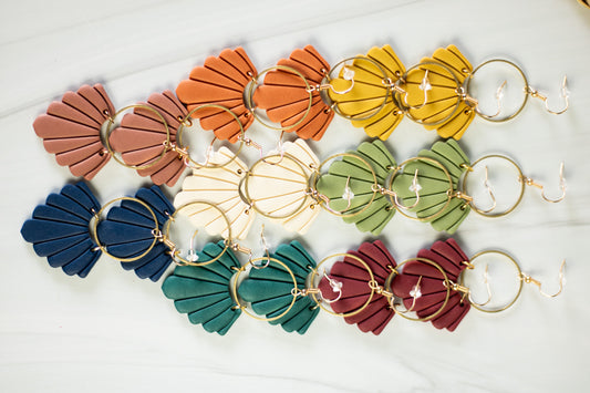 WS Fall Scalloped Hoop Dangles