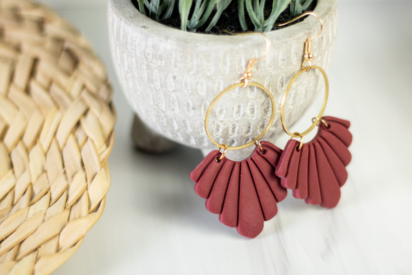 Fall Scalloped Hoop Dangles