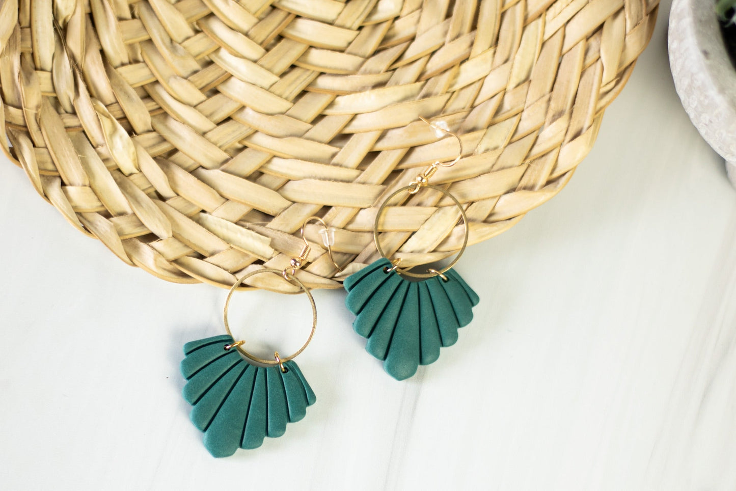 Fall Scalloped Hoop Dangles