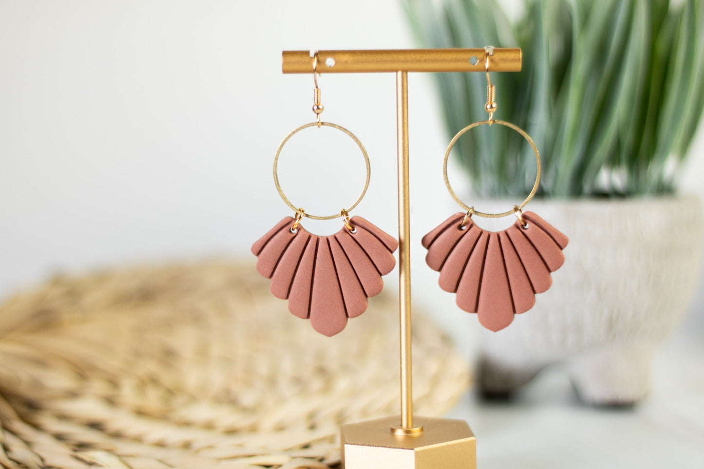 Fall Scalloped Hoop Dangles