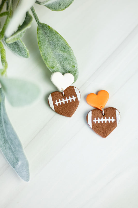 WS Tiered Football Heart Dangles