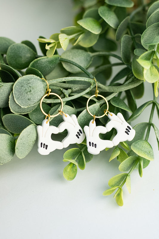 Mouse Heart Hands Dangles