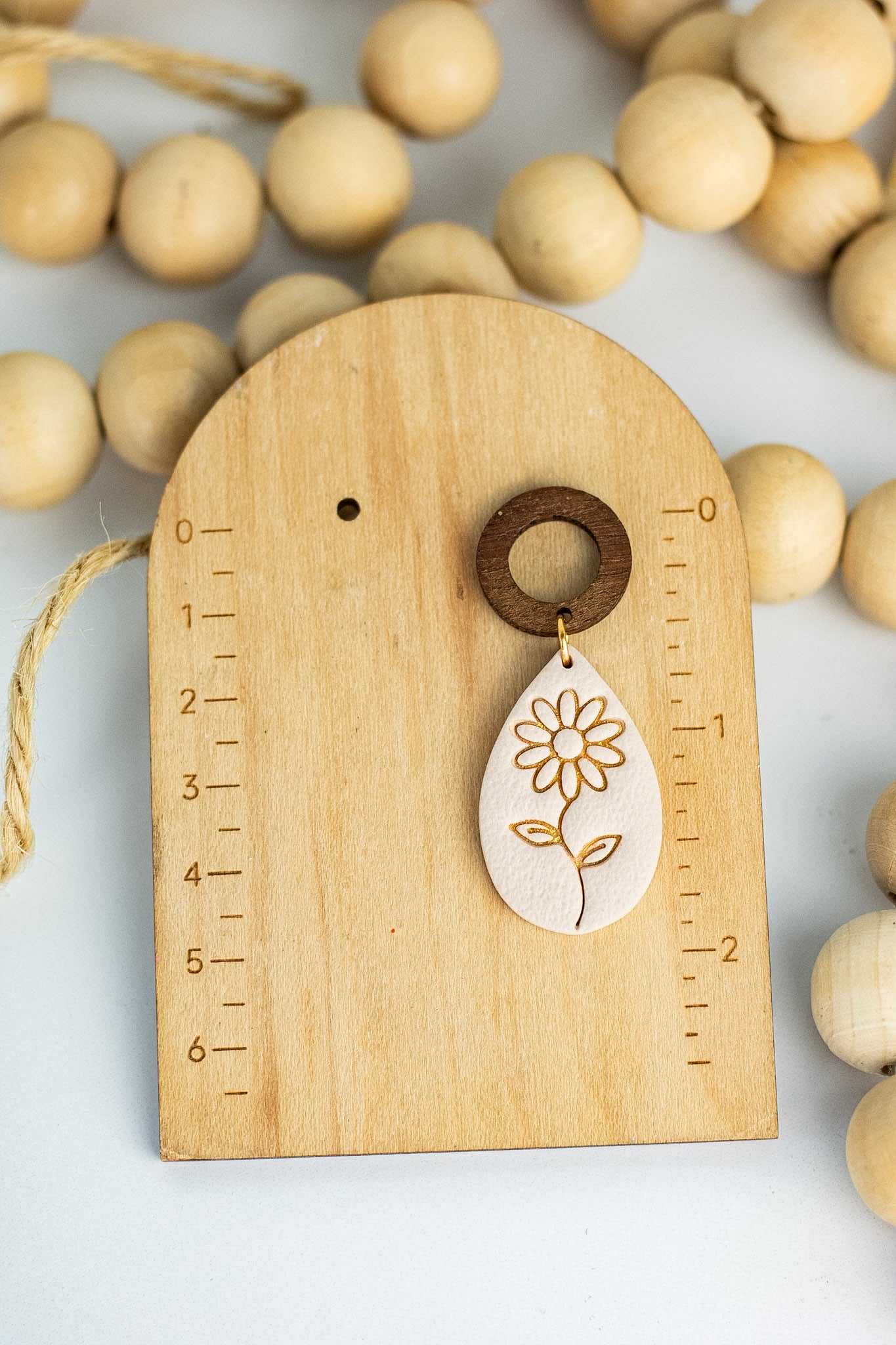 Wood Stud Flower Dangles