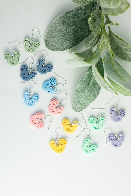 Rooster Polka Dot Dangles