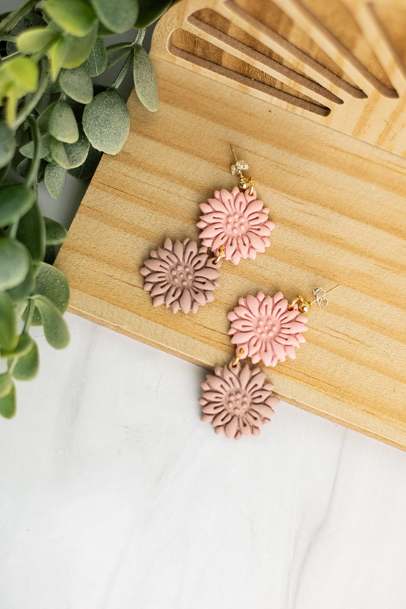 Ombre Pink Fall Flowers Dangles