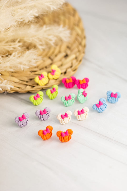 Bright Mouse Pumpkin Studs