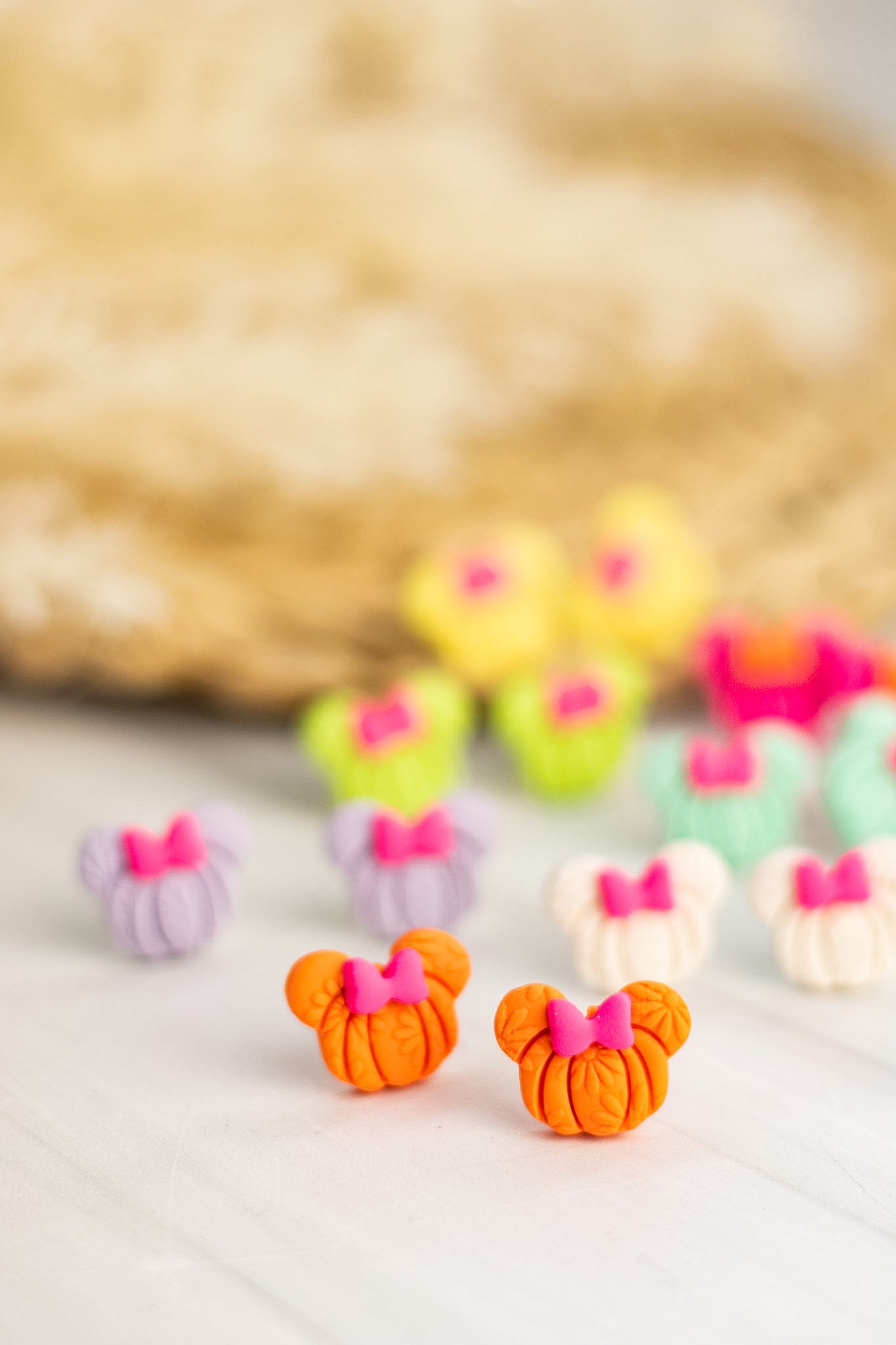 Bright Mouse Pumpkin Studs
