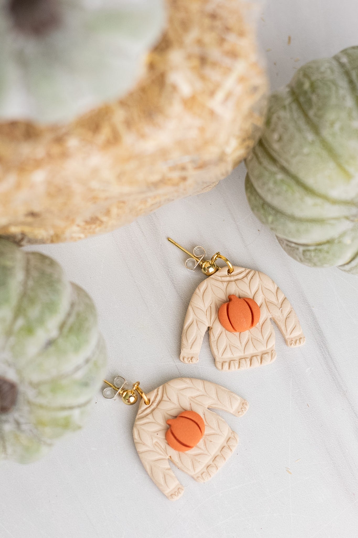 Cozy Pumpkin Sweater Dangles