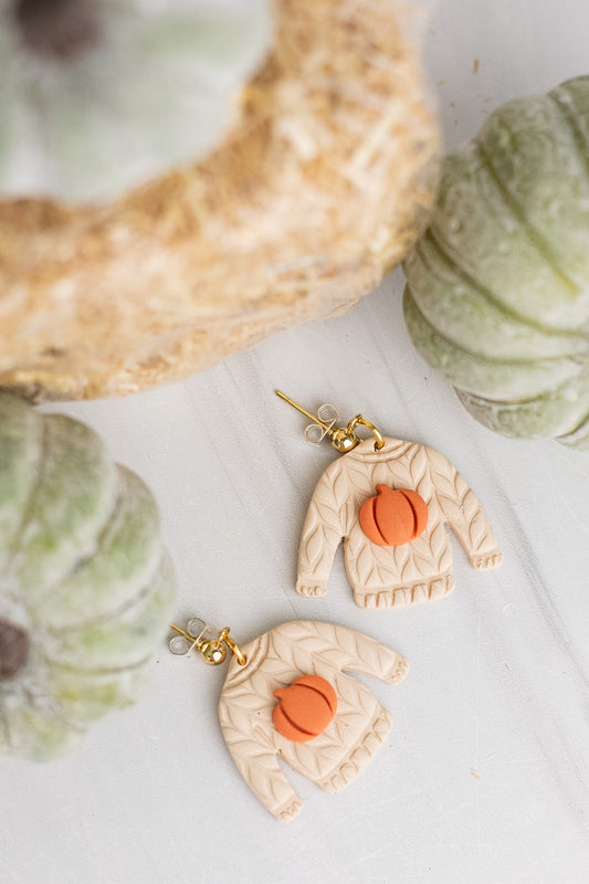 Cozy Pumpkin Sweater Dangles