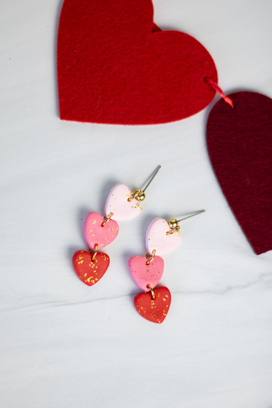 Dainty Sparkle Heart Dangles