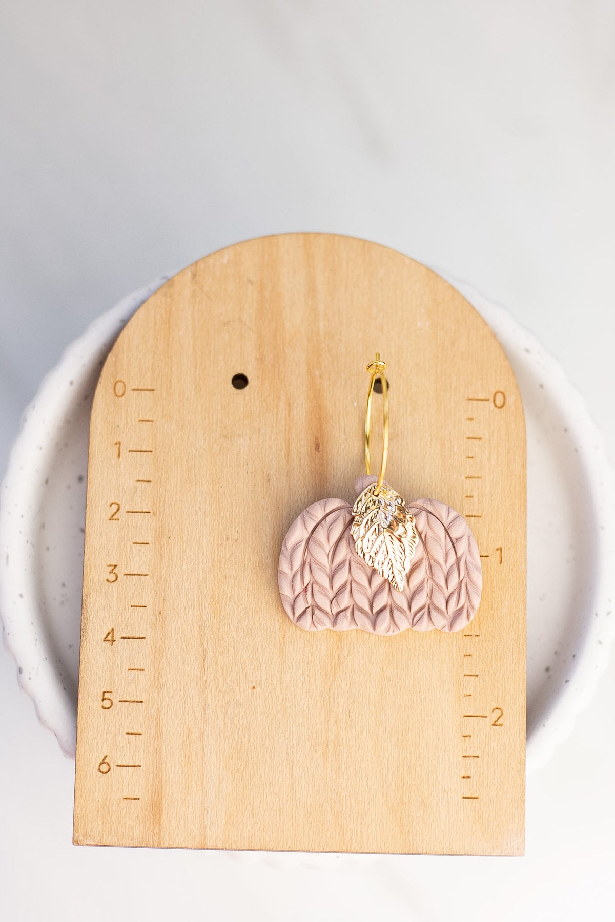 18k Cable Knit Leaf Pumpkin Hoops