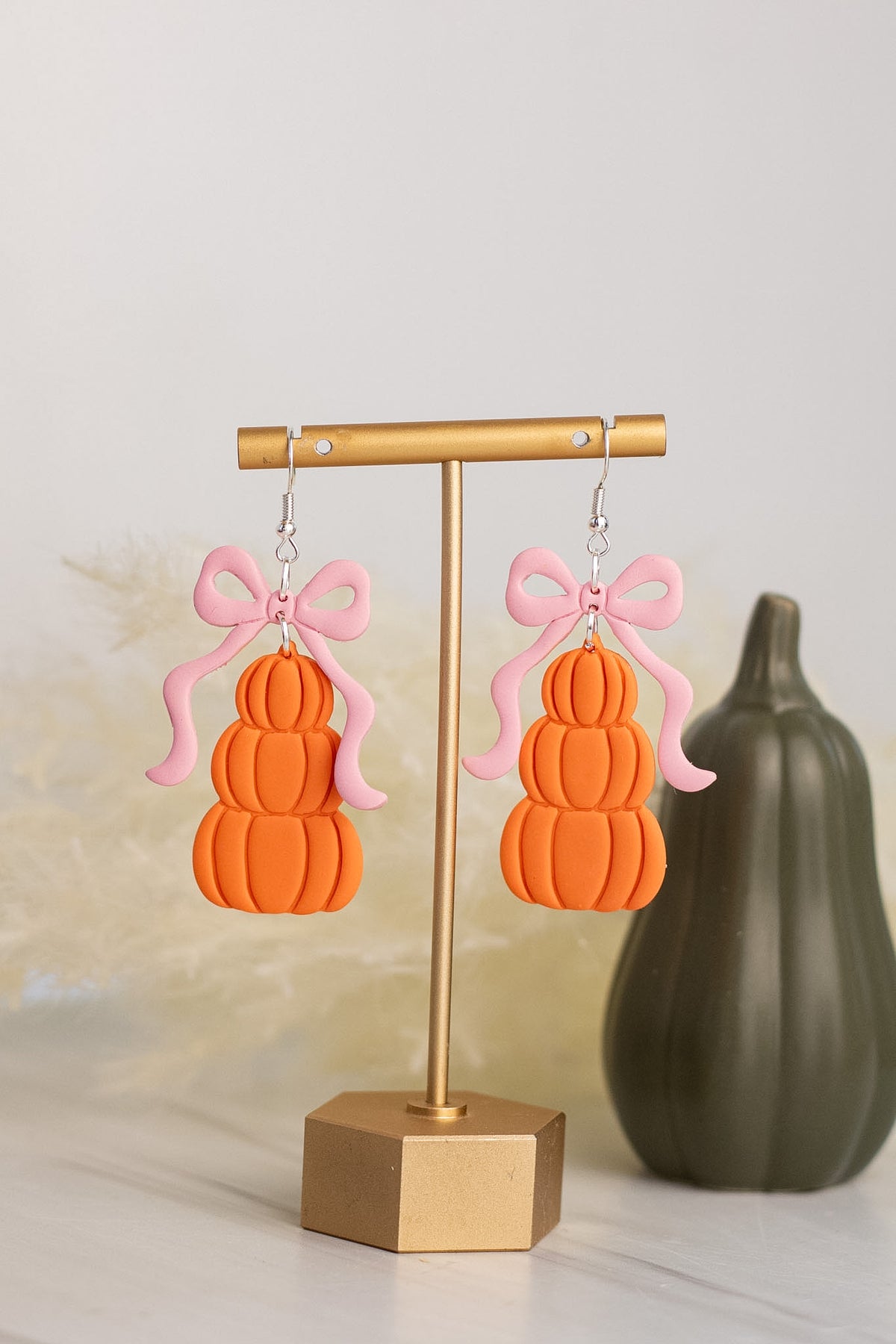 Romantic Bow Pumpkin Dangles