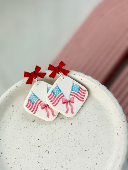 WS Red Bow Flag Dangles
