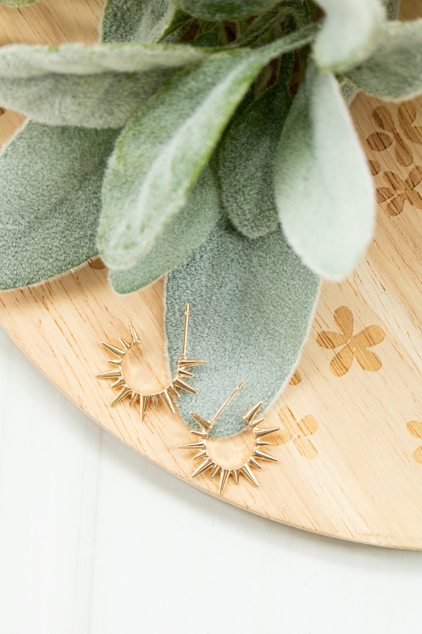 18k Gold Plated Spike Hoops