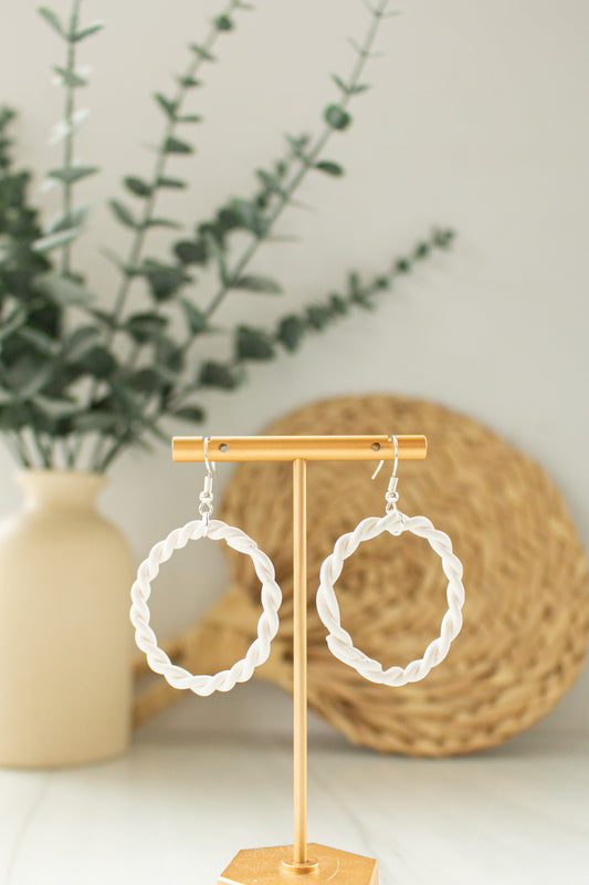 WS Orange and white Braided Hoops