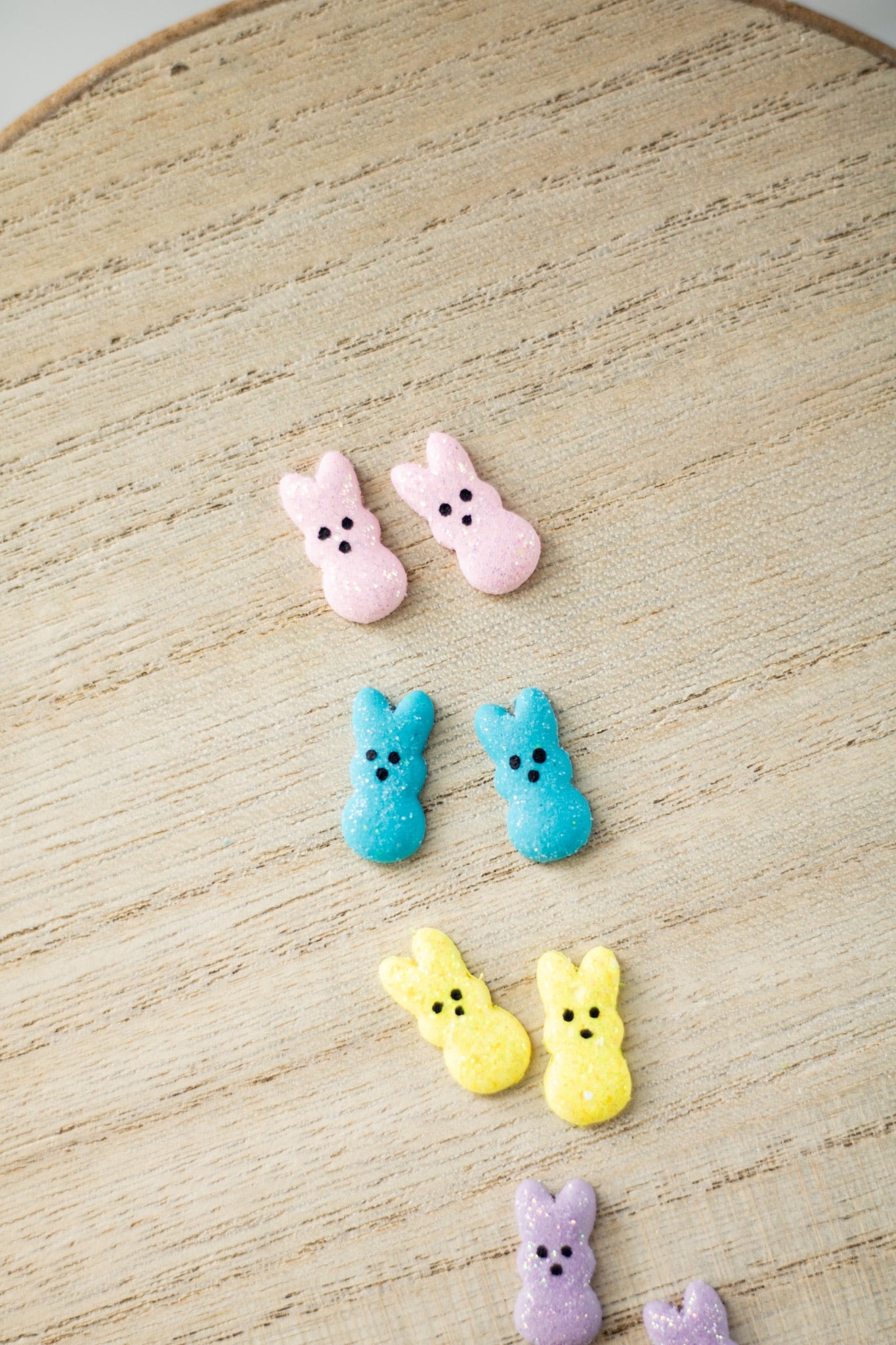 Glitter Puffy Peep Studs